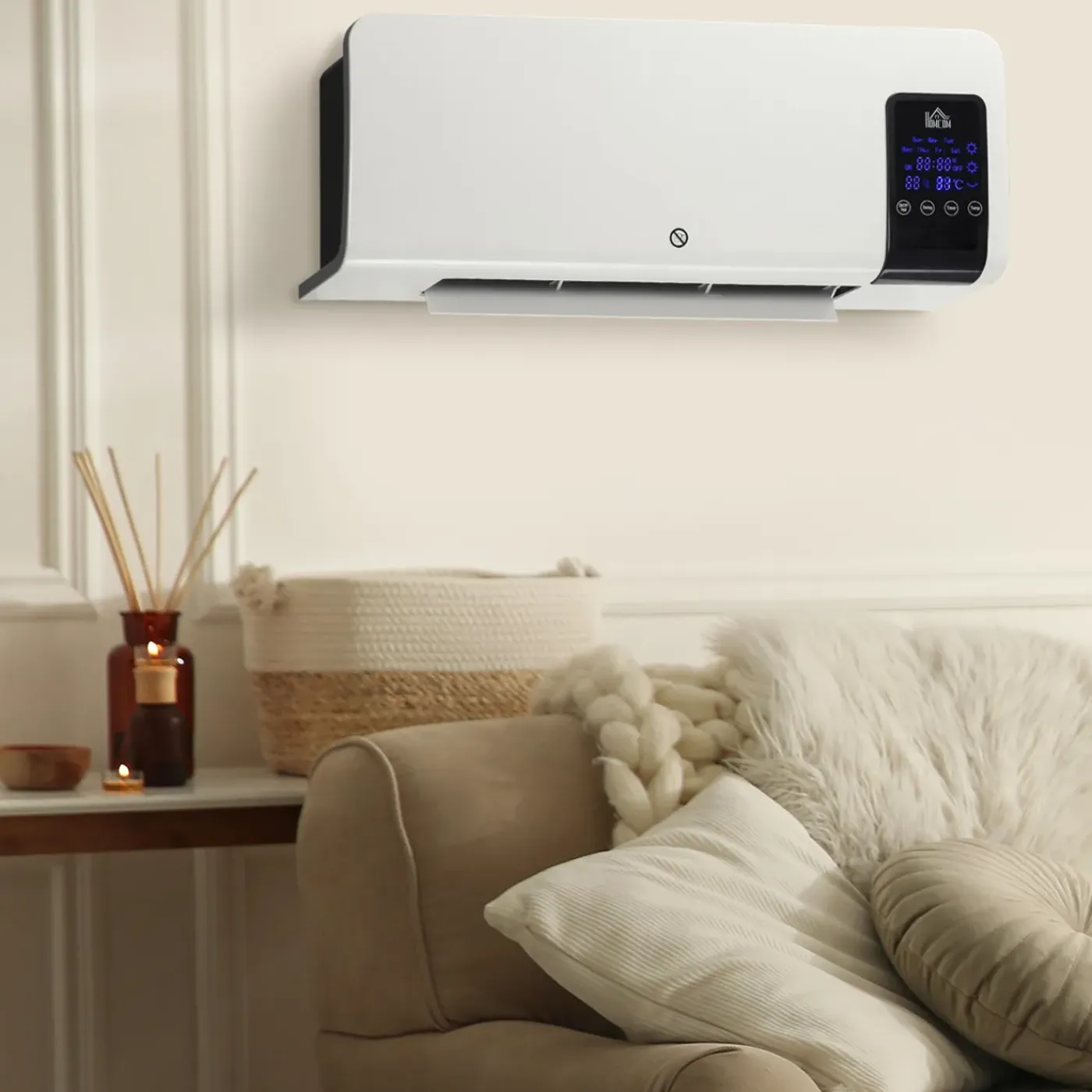 4Goodz Elektrische Heater Wandmontage Met Oscillatiefunctie - 2 Standen - Timer - Led-display