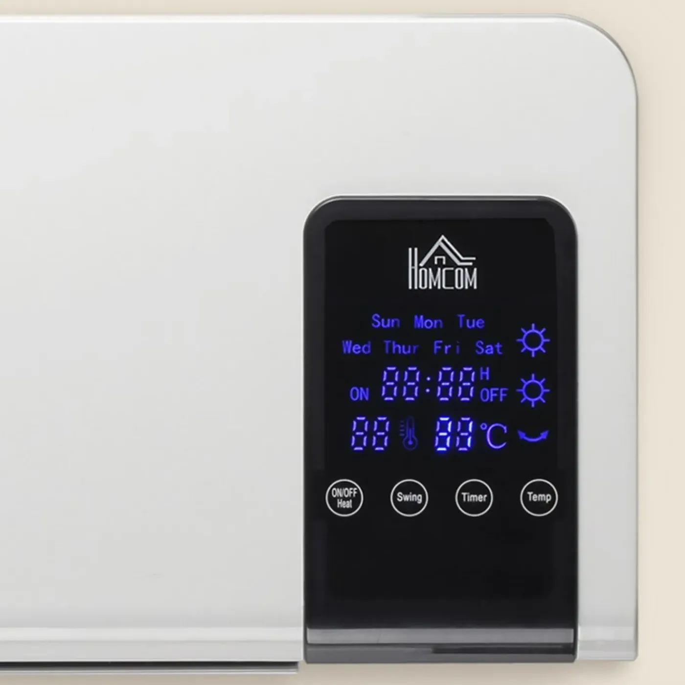 4Goodz Elektrische Heater Wandmontage Met Oscillatiefunctie - 2 Standen - Timer - Led-display