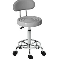 4Goodz Ergonomische Rolkruk Met Rugleuning In Hoogte Verstelbaar - Grijs