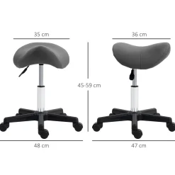 4goodz Ergonomische Zadelkruk Kunstleer Amazonekruk In Hoogte Verstelbaar 45-59 Cm - Grijs