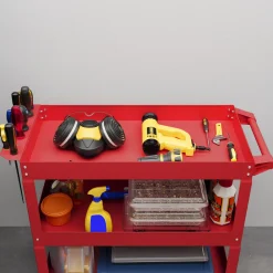 4goodz Gereedschapswagen Met 3 Etages, Lege Werkplaatswagen - Rood