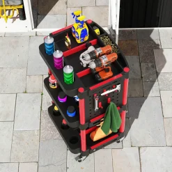 4Goodz Gereedschapswagen Met 3 Niveaus - 2 Zijhandvatten - 10 Haken
