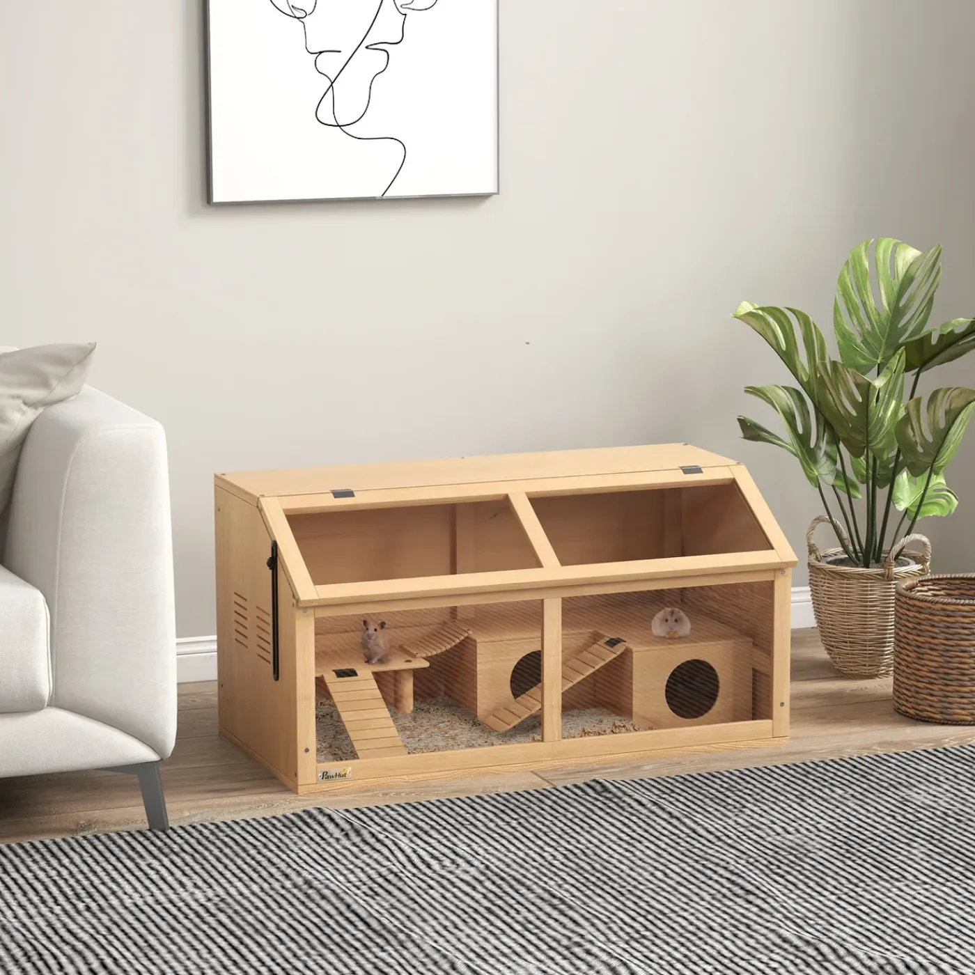 4Goodz Hamsterkooi Van Hout Met Hangbrug