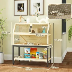 4Goodz Hamsterkooi Van Hout 87x43x101 Cm Knaagdierkooi