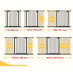 4goodz Hondenhekje Klemmontage 74-147,5 Cm - Verlengstukken Van 17,5/20,3/30,5 Cm - Zwart