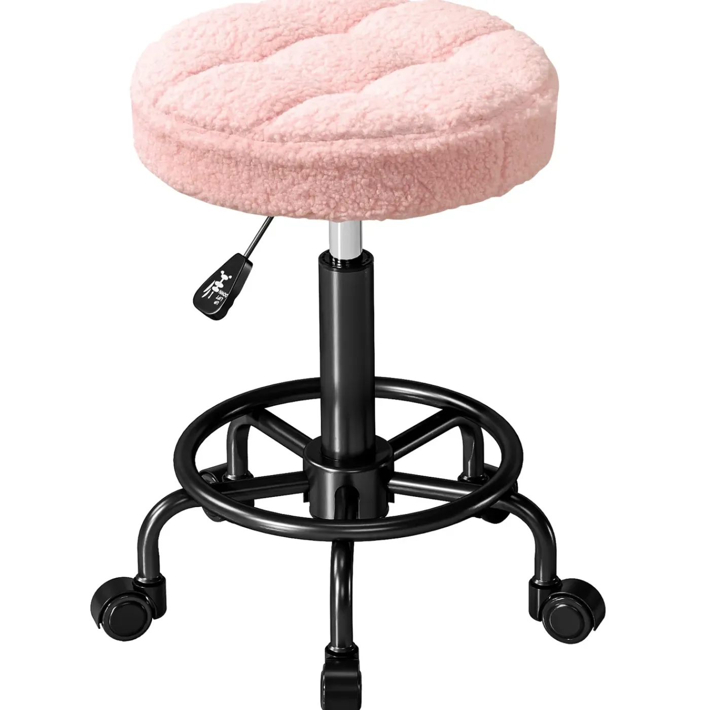 4Goodz Hoogteverstelbare Rolkruk 55-66 Cm 360° Draaibaar - Roze
