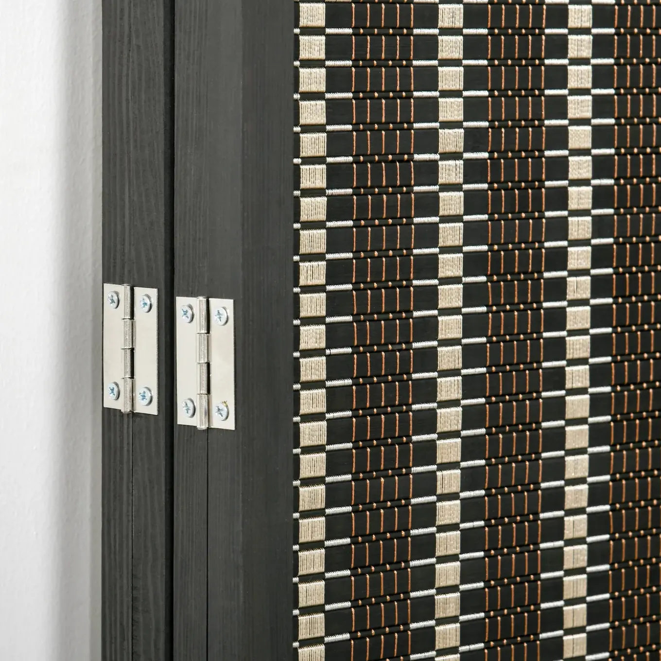 4goodz Kamerscherm Opvouwbaar - Roomdivider Grenenhout/bamboe 180x180 Cm - Bruin/zwart