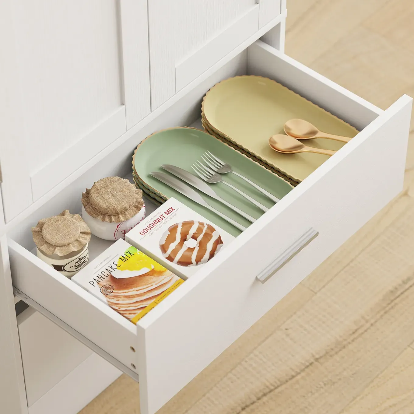 4goodz Keukenkast 159 Cm - Verstelbare Planken - 2 Lades - Wit
