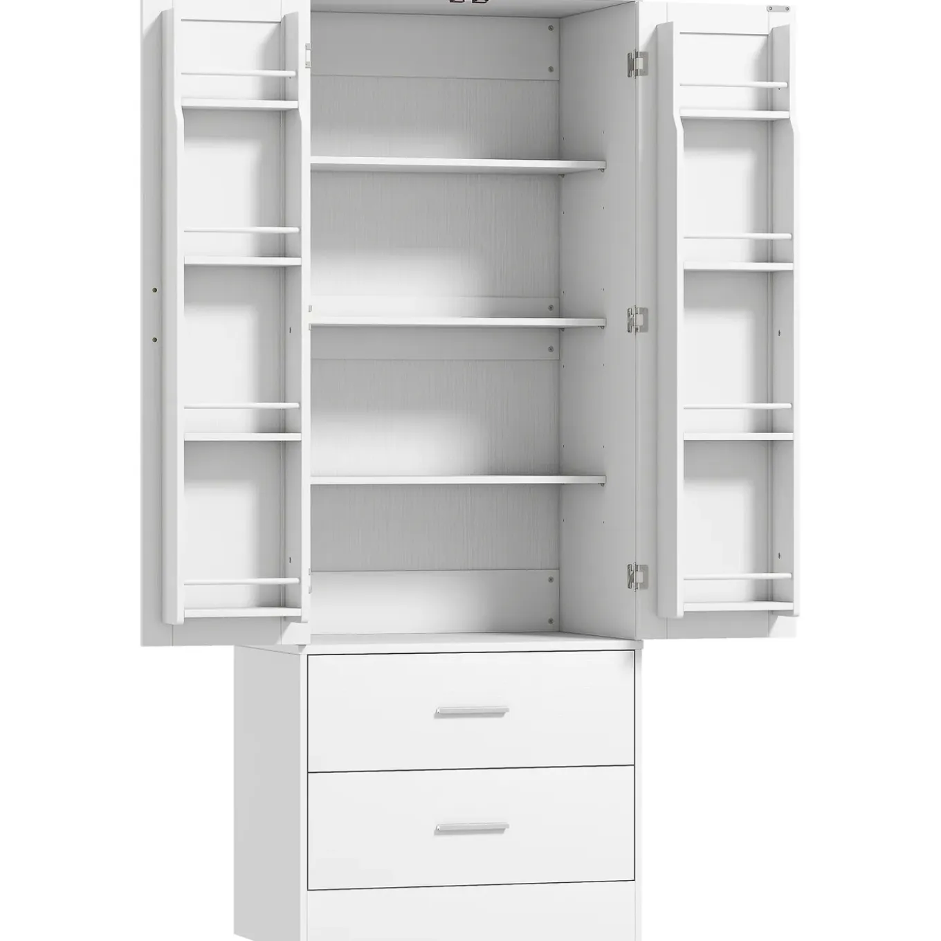 4goodz Keukenkast 159 Cm - Verstelbare Planken - 2 Lades - Wit