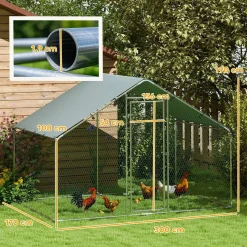 4Goodz Kippenren Met Uv-bestendig Zeil En Gaas Voor 5-8 Kippen - 300x170 Cm