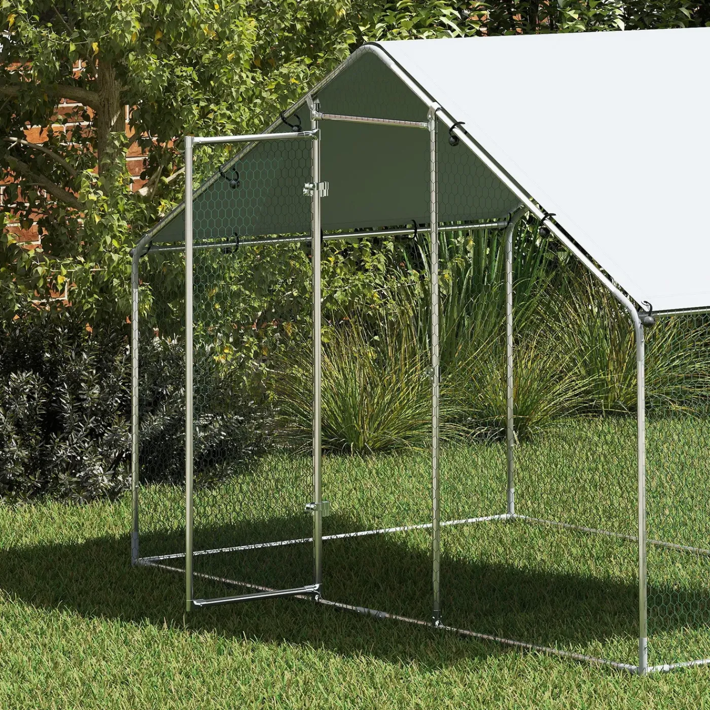 4Goodz Kippenren Met Uv-bestendig Zeil En Gaas Voor 5-8 Kippen - 300x170 Cm
