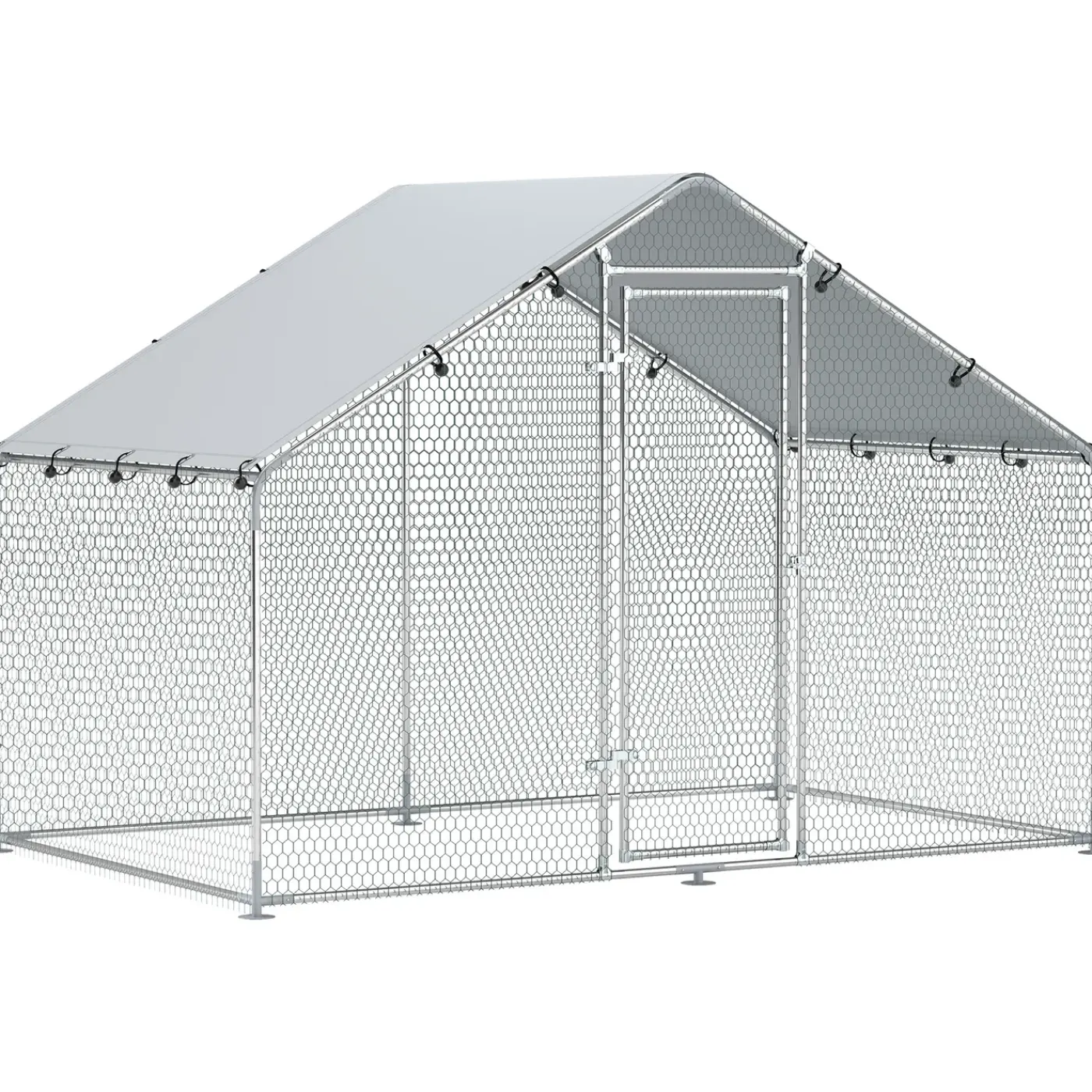 4Goodz Kippenren Met Uv-bestendig Zeil En Gaas Voor 5-8 Kippen - 300x170 Cm