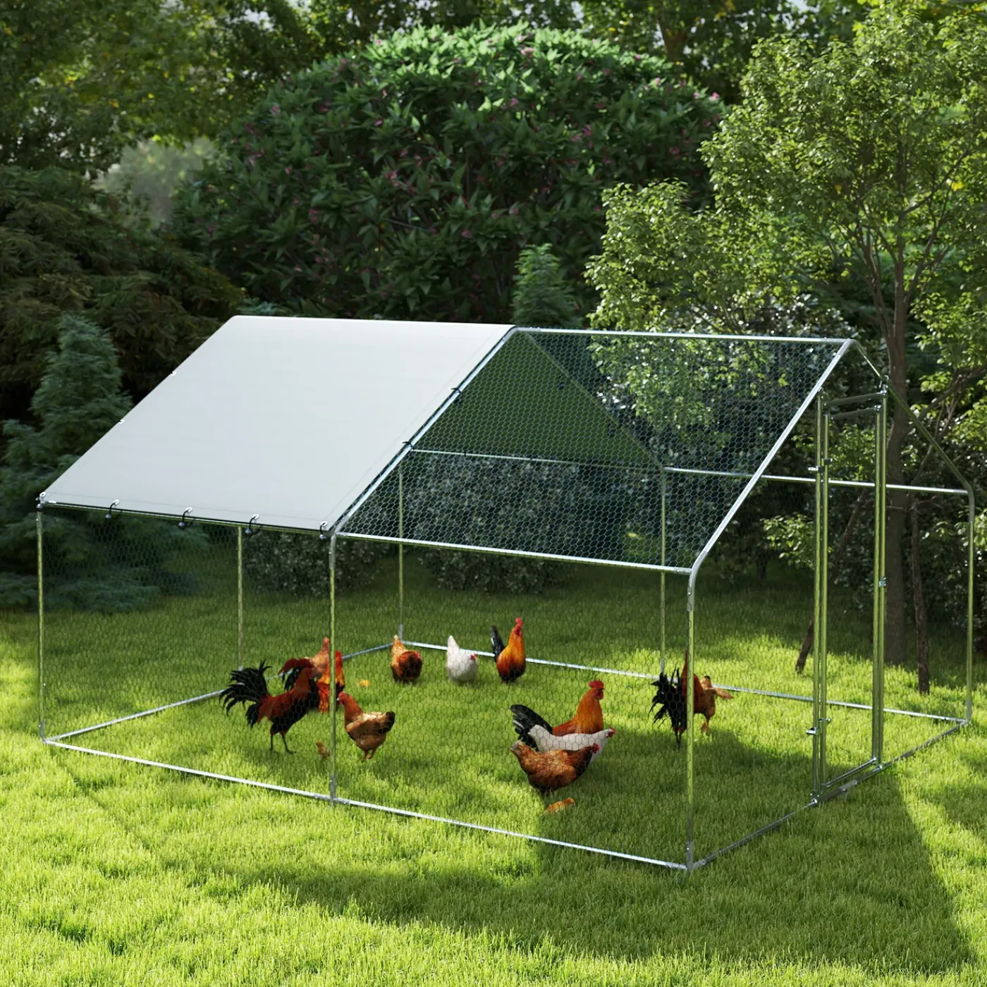 4Goodz Kippenren Met Waterdichte En Uv-bestendige Hoes - 10-15 Kippen - 3 X 3,4 X 1,9 M