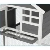 4Goodz Konijnenhok - Uitneembare Lade 122x62x92 Cm - Grijs+zwart+wit