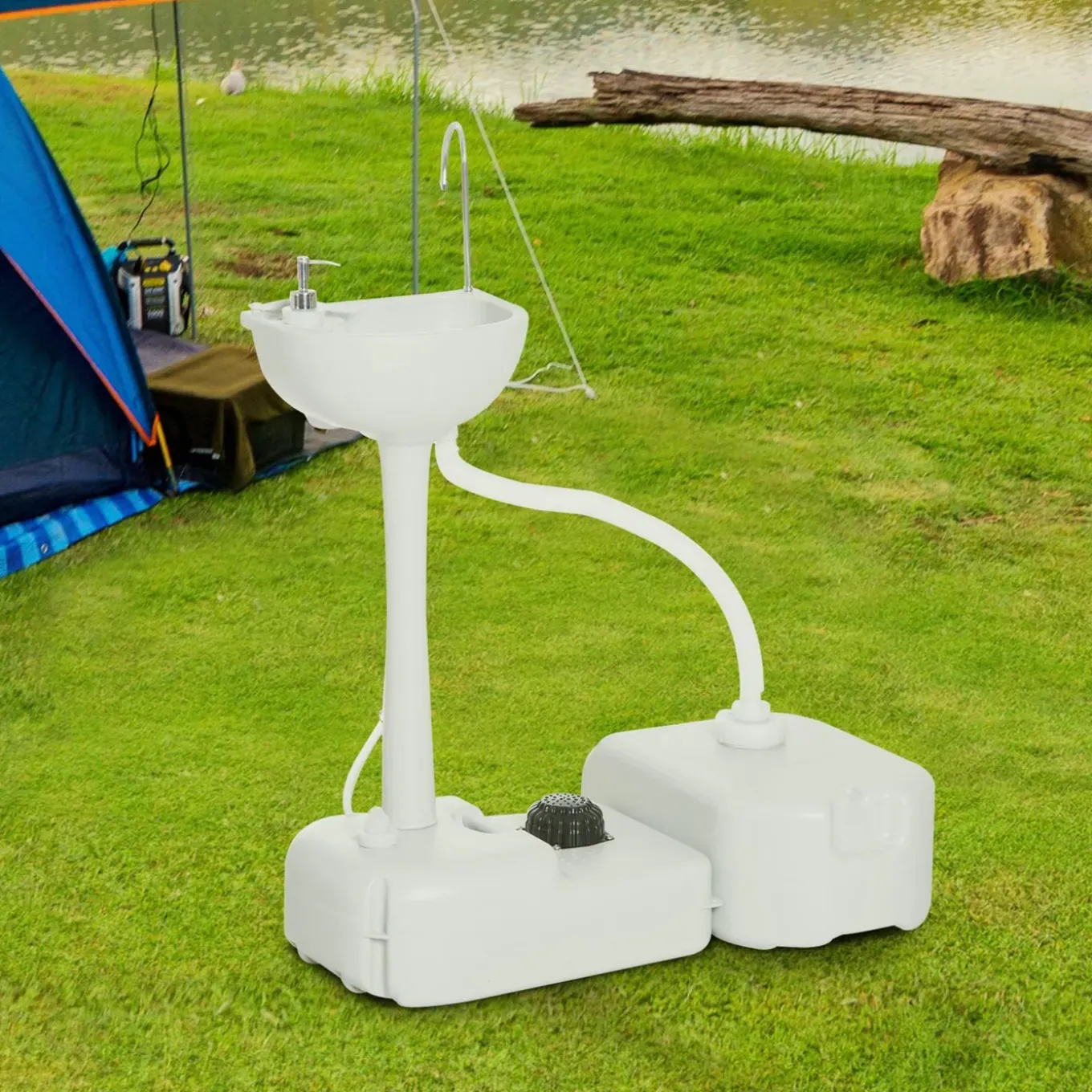 4goodz Mobiele Wastafel Inclusief Wielen En Reservoir - Wit
