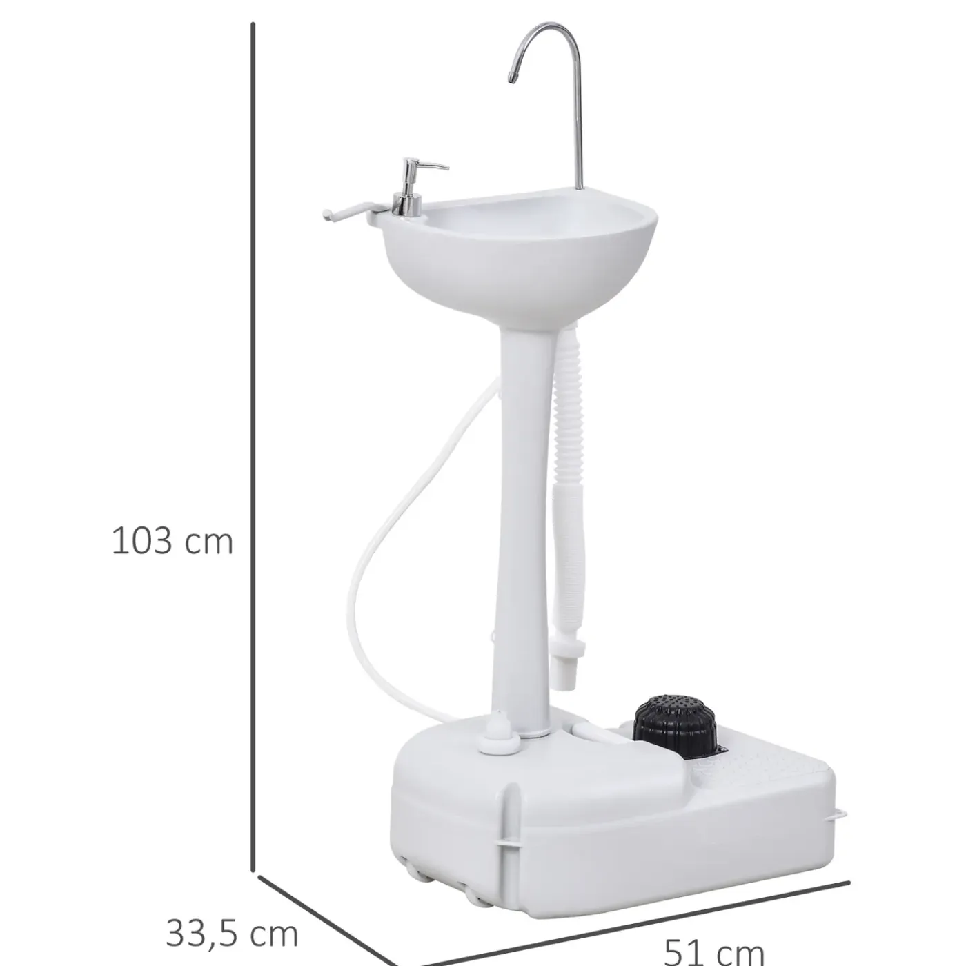 4Goodz Mobiele Wastafel Inclusief Wielen En Reservoir - Wit