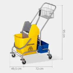 4Goodz Schoonmaakwagen Rolemmer Met Wringer Op Wielen - 26 Liter Capaciteit