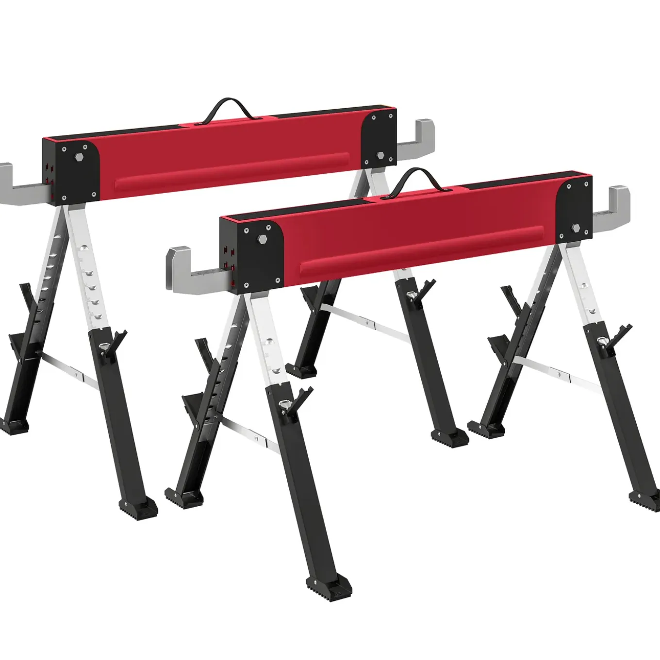 4goodz 2 Stuks Zaagbok Schragen Tot 1160 Kg - 7-voudig In Hoogte Verstelbaar 64-81 Cm
