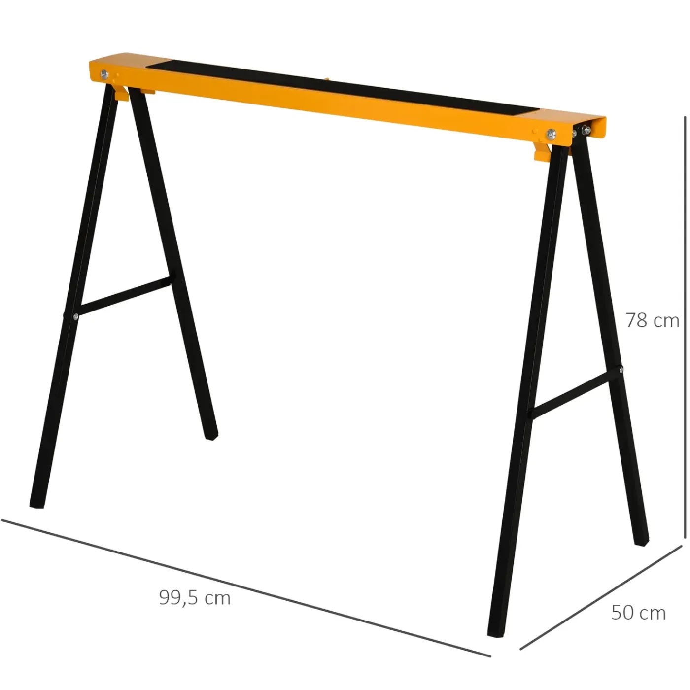 4Goodz 2 Stuks Zaagbok Staal Schragen 100x50x78 Cm Max 125 Kg - Geel Zwart