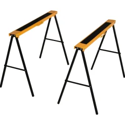 4Goodz 2 Stuks Zaagbok Staal Schragen 100x50x78 Cm Max 125 Kg - Geel Zwart
