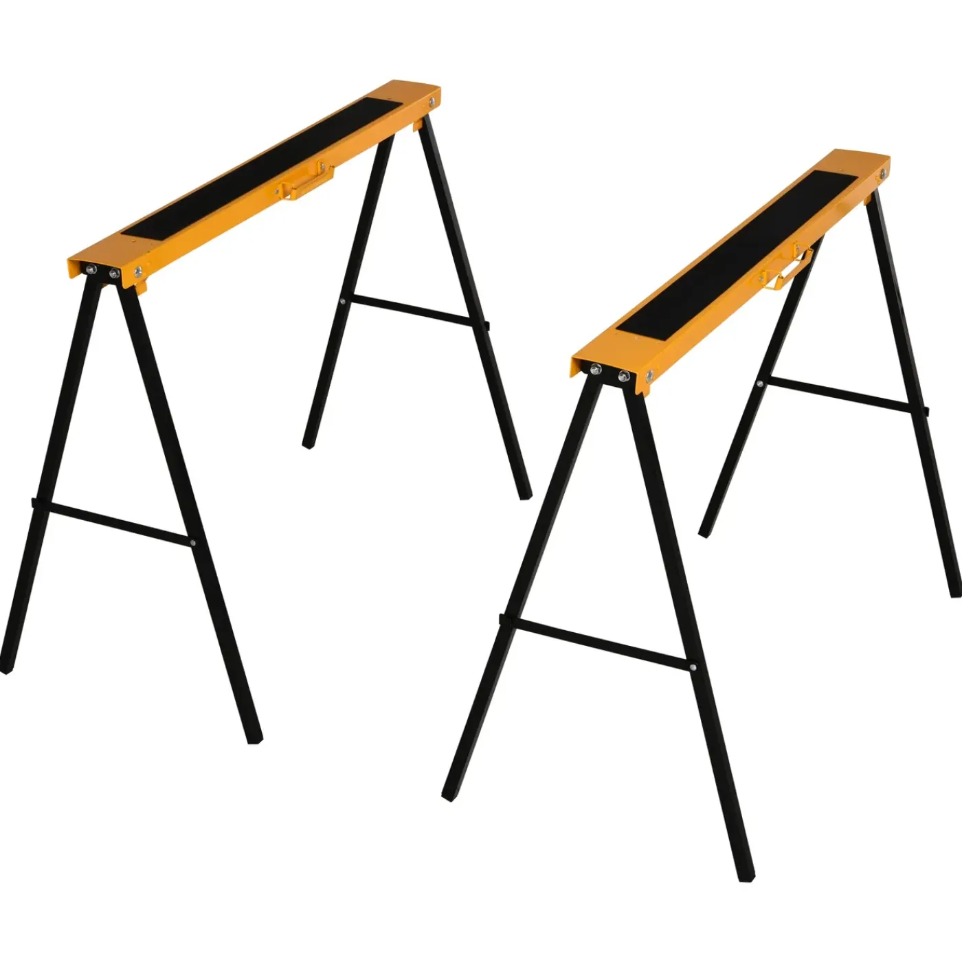 4Goodz 2 Stuks Zaagbok Staal Schragen 100x50x78 Cm Max 125 Kg - Geel Zwart
