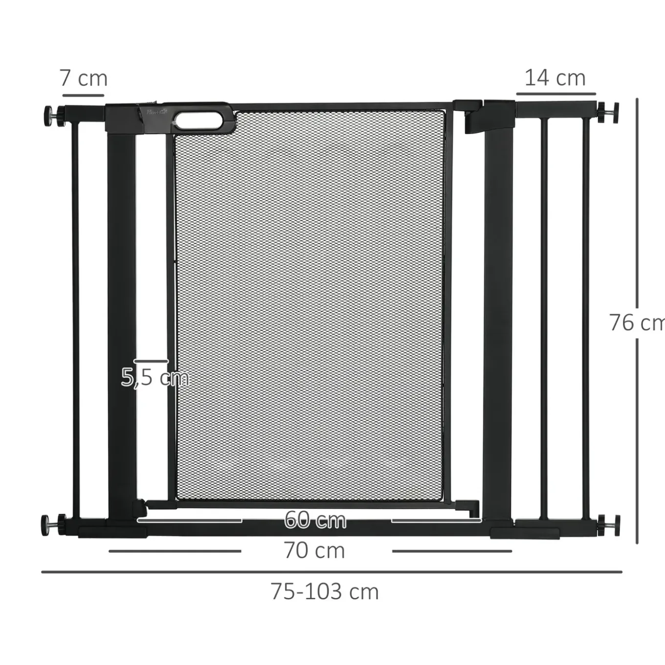4goodz Uitschuifbaar Traphek 74-103 Cm Voor Huisdieren - Zwart