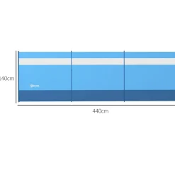 4Goodz Windscherm Met Kijkvenster En Draagtas, Stalen Palen, 440x140cm, Blauw
