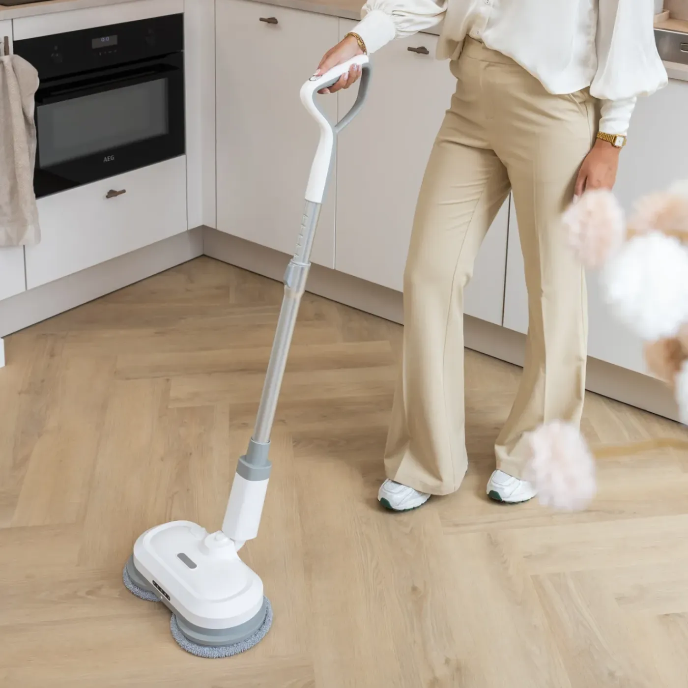 GoScrub ® Draadloze Elektrische Dweil - Vloerreiniger voor Harde en Houten Vloeren