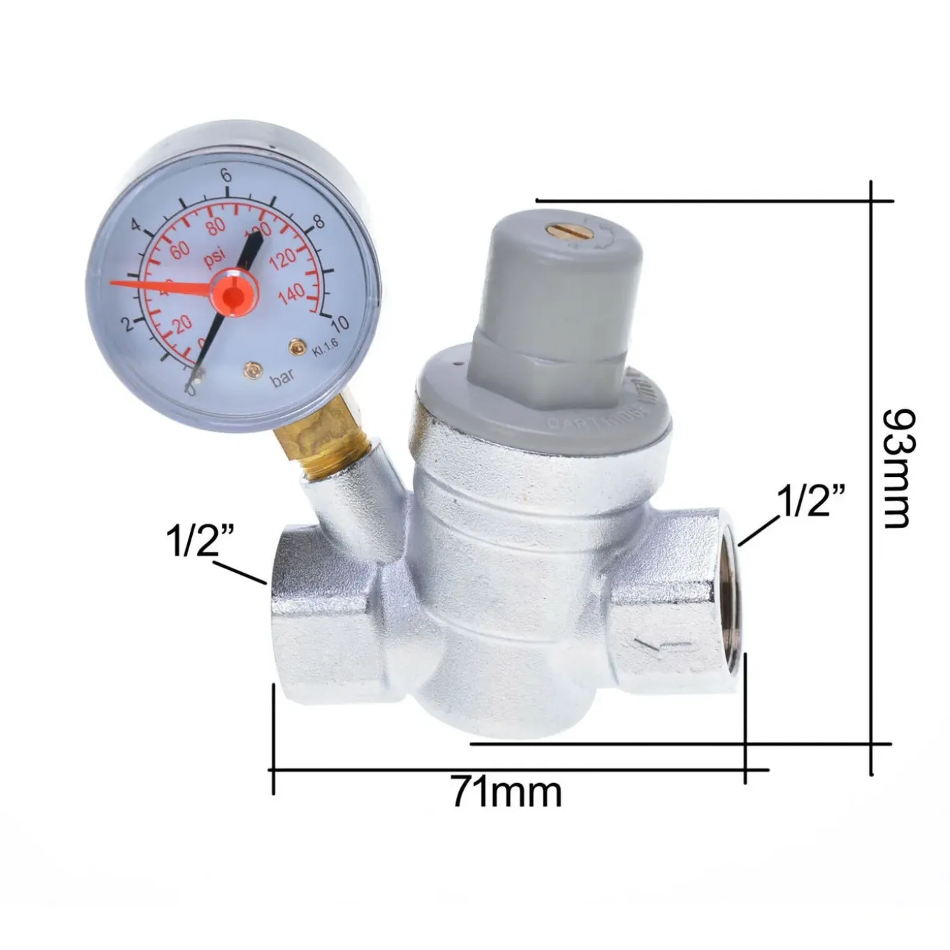 Goshe water drukverlager van G3/4, vrouwtje, voor 22mm leiding