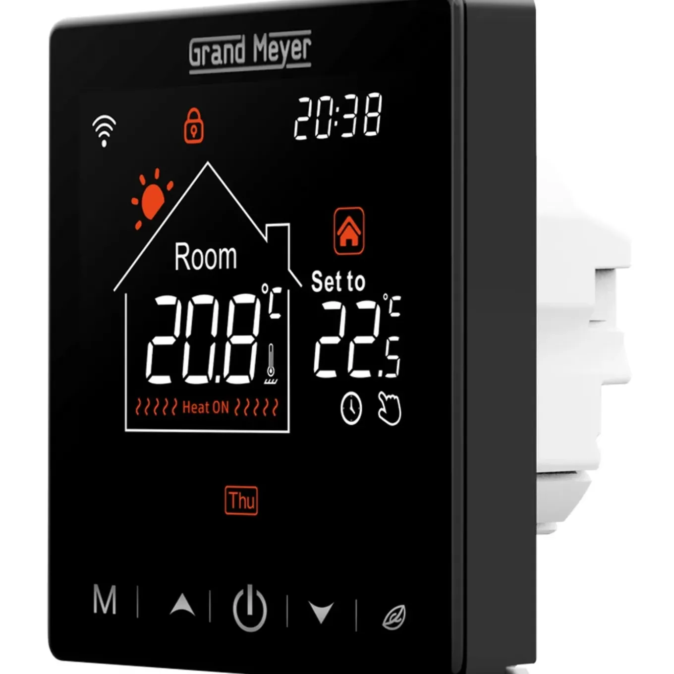 Grand Meyer Programmeertbare Wi-fi Thermostaat Sn-20, 16a, 230 V, Zwart