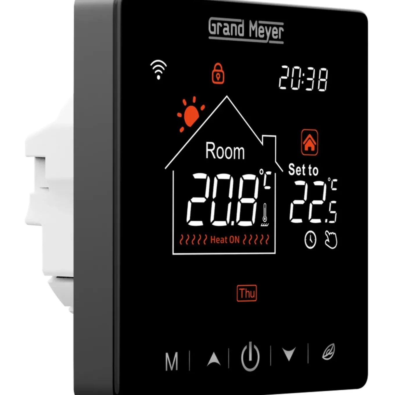 Grand Meyer Programmeertbare Wi-fi Thermostaat Sn-20, 16a, 230 V, Zwart