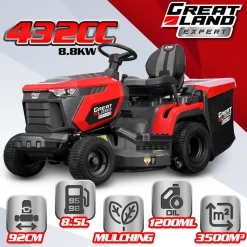 GREATLAND - Zitmaaier 432 Cc - Maaibreedte 92 Cm - Mulchfunctie