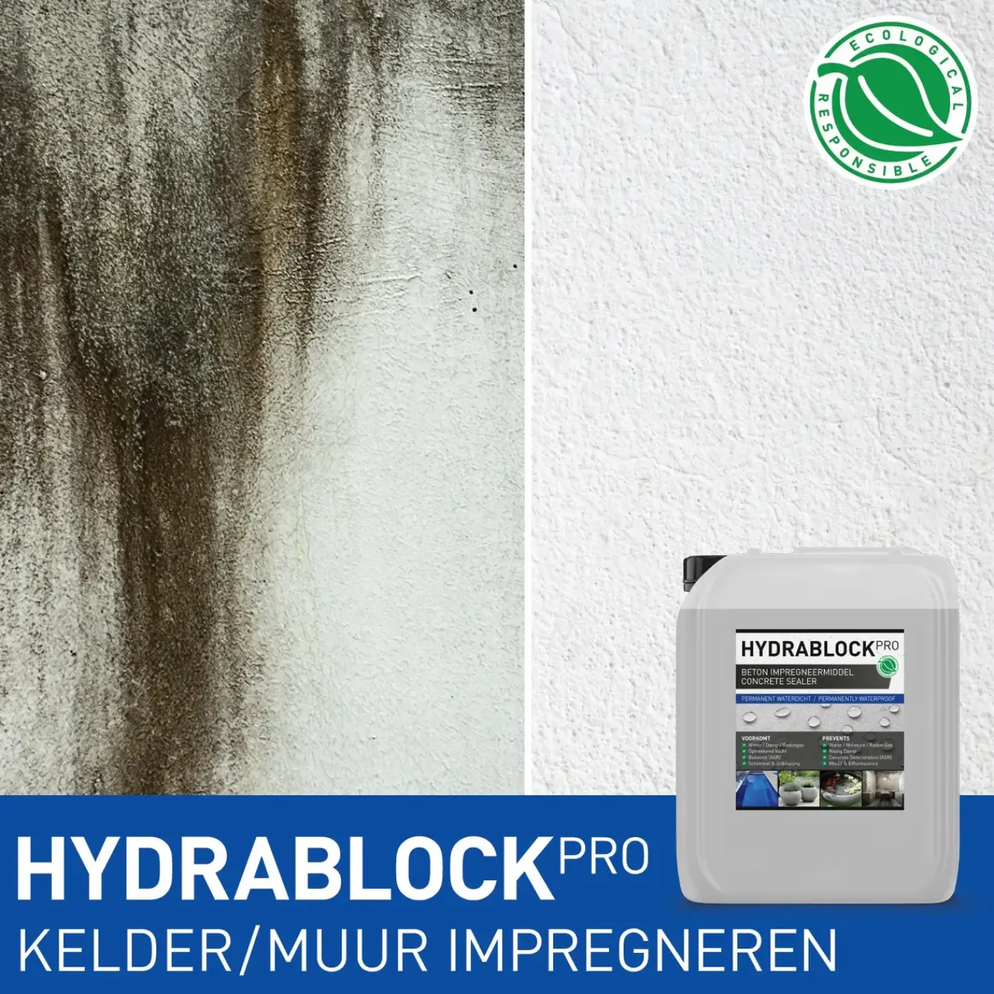 GreenSeal Solutions GreenSeal - Hydrablock Pro - Kelder waterdicht maken - Beton impregneermiddel 1L / 4m²