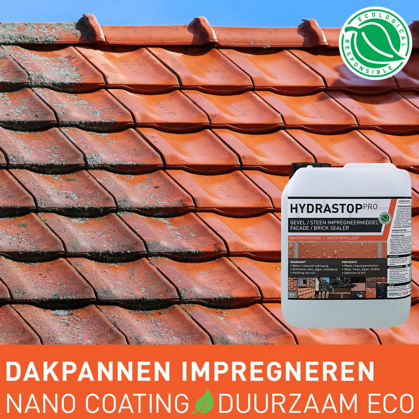 GreenSeal Solutions GreenSeal - Hydrastop Pro - Antivocht Gevel - Impregneermiddel Muur, Schoorsteen, Dakpan - 5L / 30m²