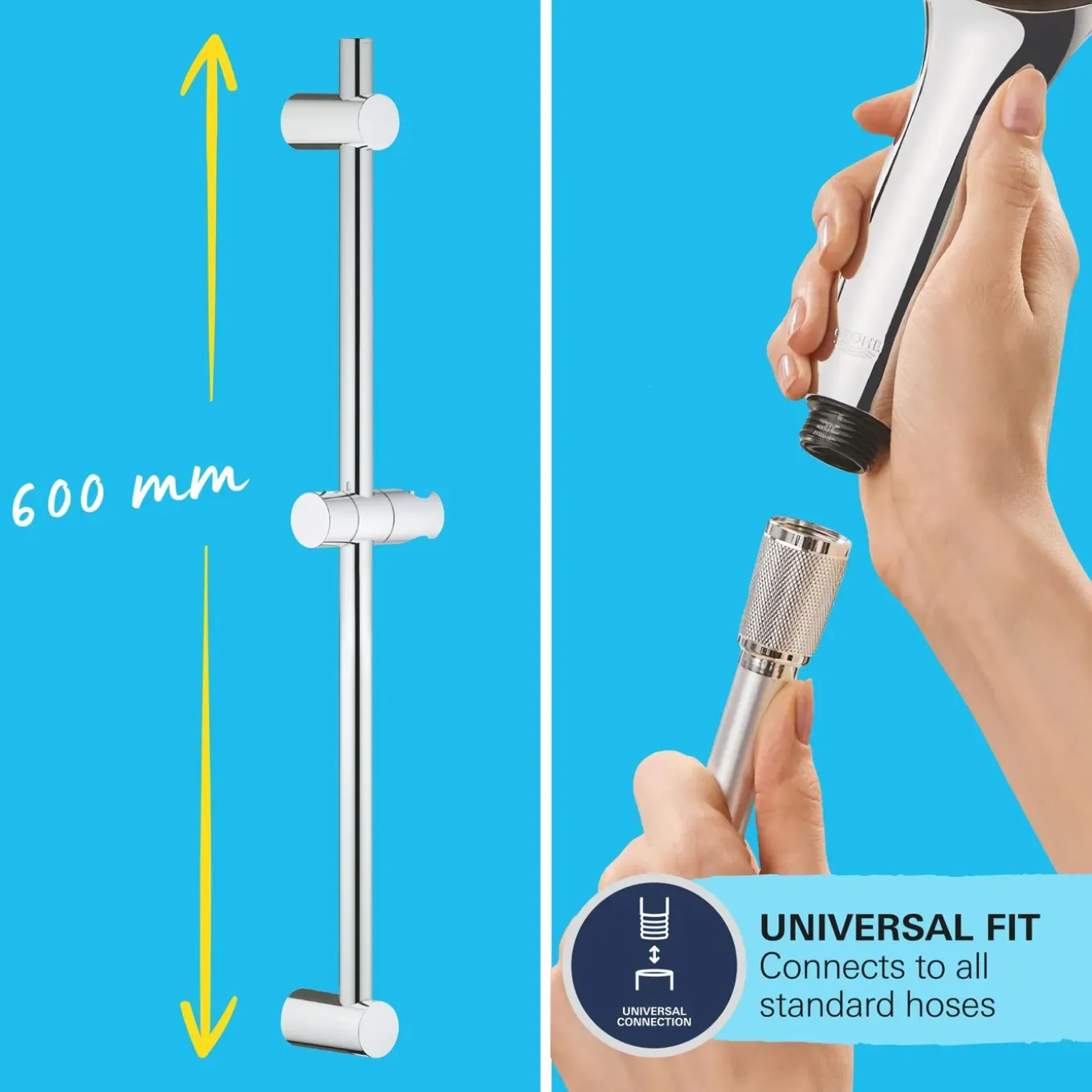 Grohe doucheset Vitalio Joy 110mm 3 stralen chroom