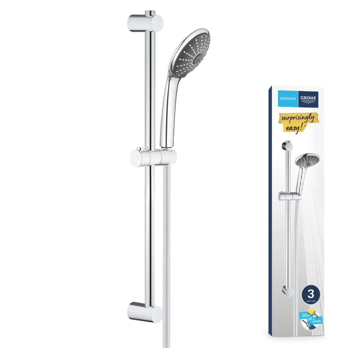 Grohe doucheset Vitalio Joy 110mm 3 stralen chroom