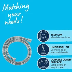 GROHE Doucheslang VitalioFlex Metal - Anti-torsie - Universeel - Chroom - 150cm