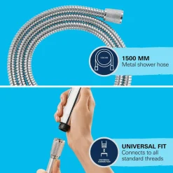 GROHE Doucheslang VitalioFlex Metal - Anti-torsie - Universeel - Chroom - 150cm
