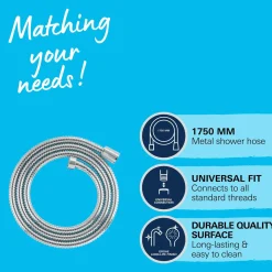 Grohe Doucheslang VitalioFlex Metal - Anti-torsie - Universeel - Chroom - 175cm