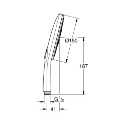 Grohe Handdouche Vitalio SmartActive - 150mm - 3 Stralen - Chroom