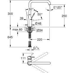 Grohe keukenmengkraan Essence supersteel mat