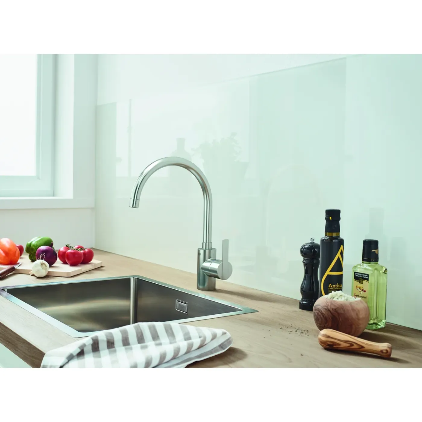 Grohe keukenmengkraan Feel RVS mat