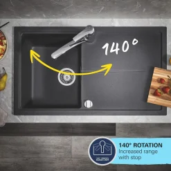Grohe keukenmengkraan Start mat zwart