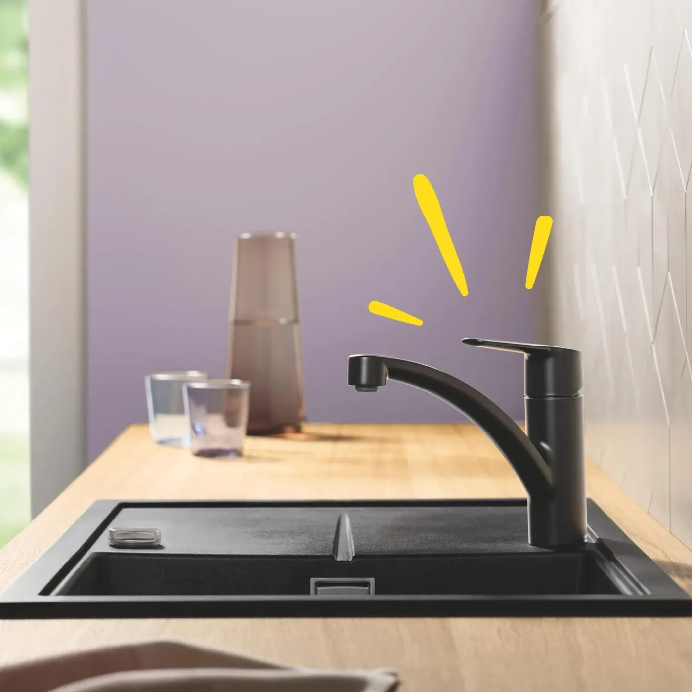 Grohe keukenmengkraan Start mat zwart