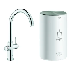 Grohe kokendwaterkraan Red Duo chroom en M-size boiler