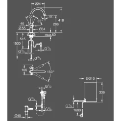 Grohe kokendwaterkraan Red Duo supersteel en M-size boiler
