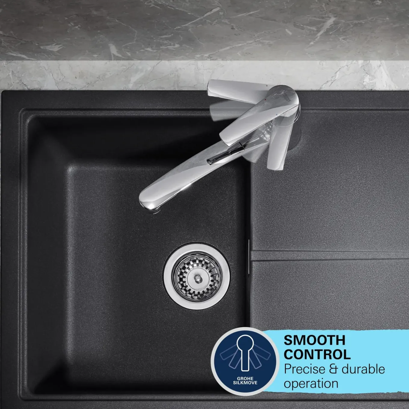 Grohe QuickFix Start Keukenmengkraan met uittrekbare handdouche Chroom