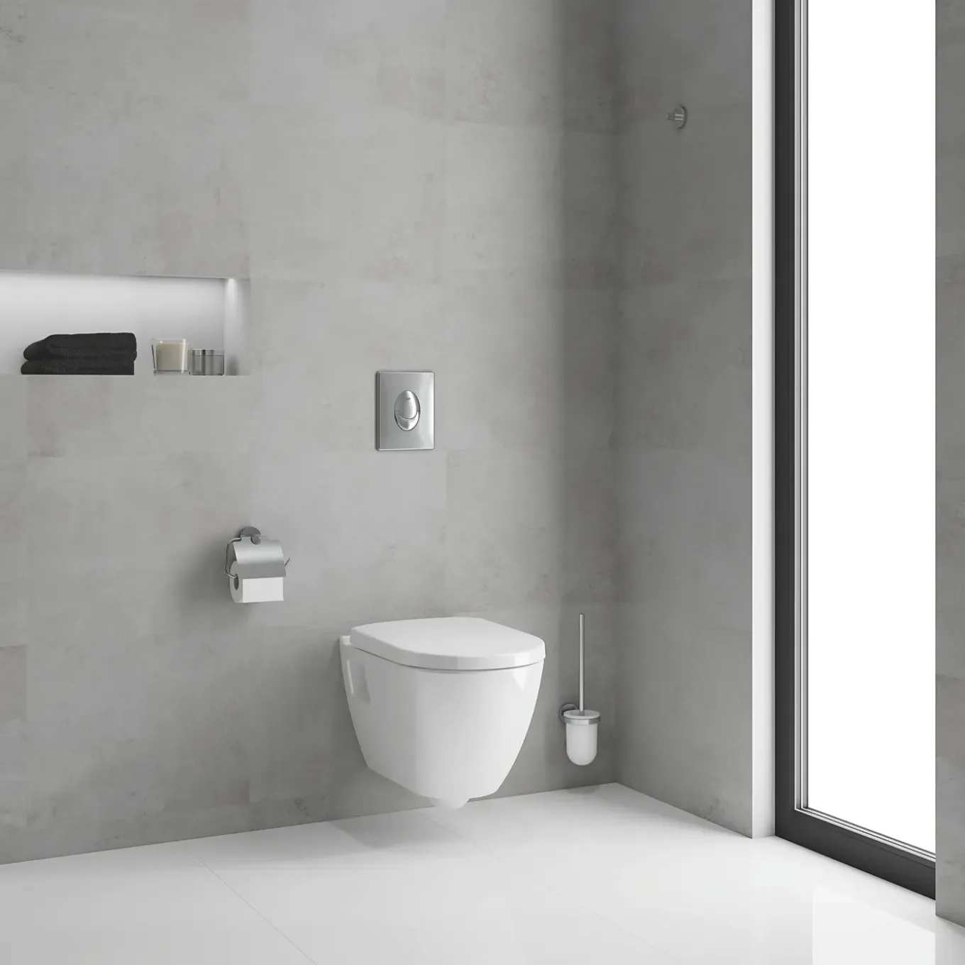 Grohe Solido Inbouwtoilet set met randloze toiletpot Serel - 4 -in-1 pack - wit