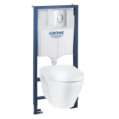 Grohe Solido Inbouwtoilet set met randloze toiletpot Serel - 4 -in-1 pack - wit