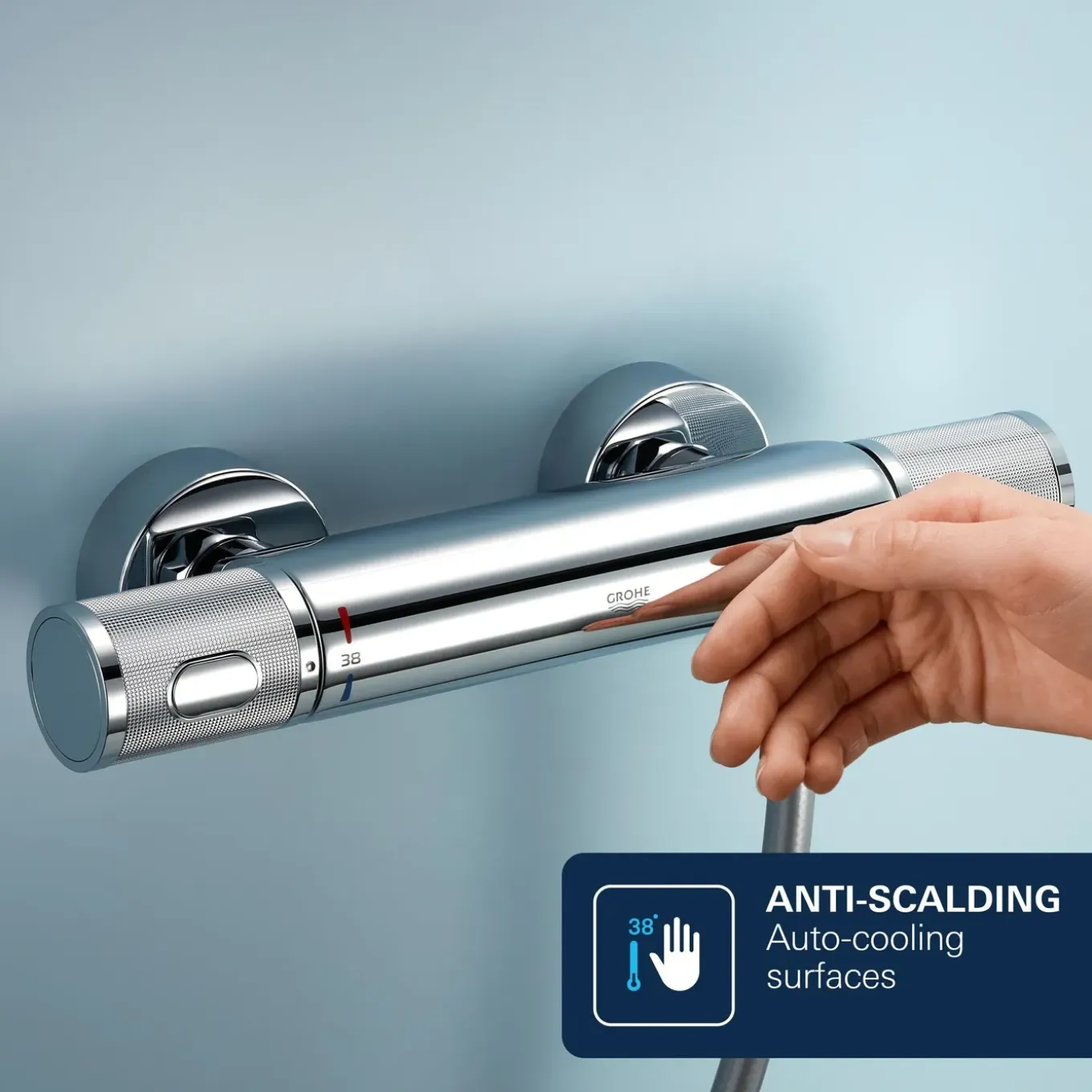 Grohe Thermostatische Badkraan Precision Feel - CoolTouch - Chroom - 15 cm